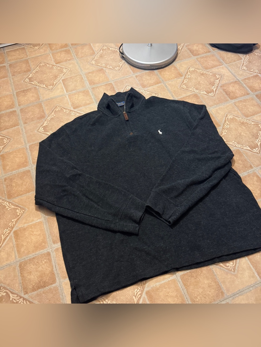 Polo Ralph Lauren Quarter Zip Pullover Sweater - Charcoal Grey - Men's XL